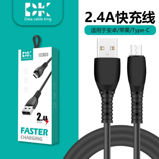Nylon trenzado de alta calidad 1m 2m Cable de datos USB Cargador Cable de datos de carga rápida Cable micro USB para iPhone Cable